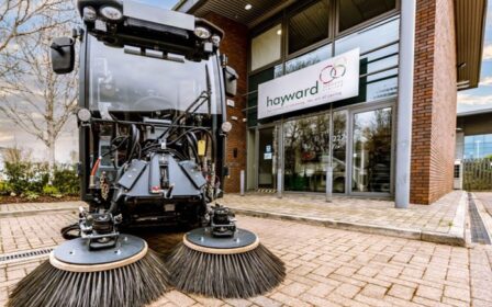 Hayward Sign and outdoor cleaning vehicle