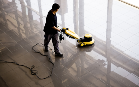 Person cleaning the floors