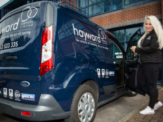 Hayward van and employee
